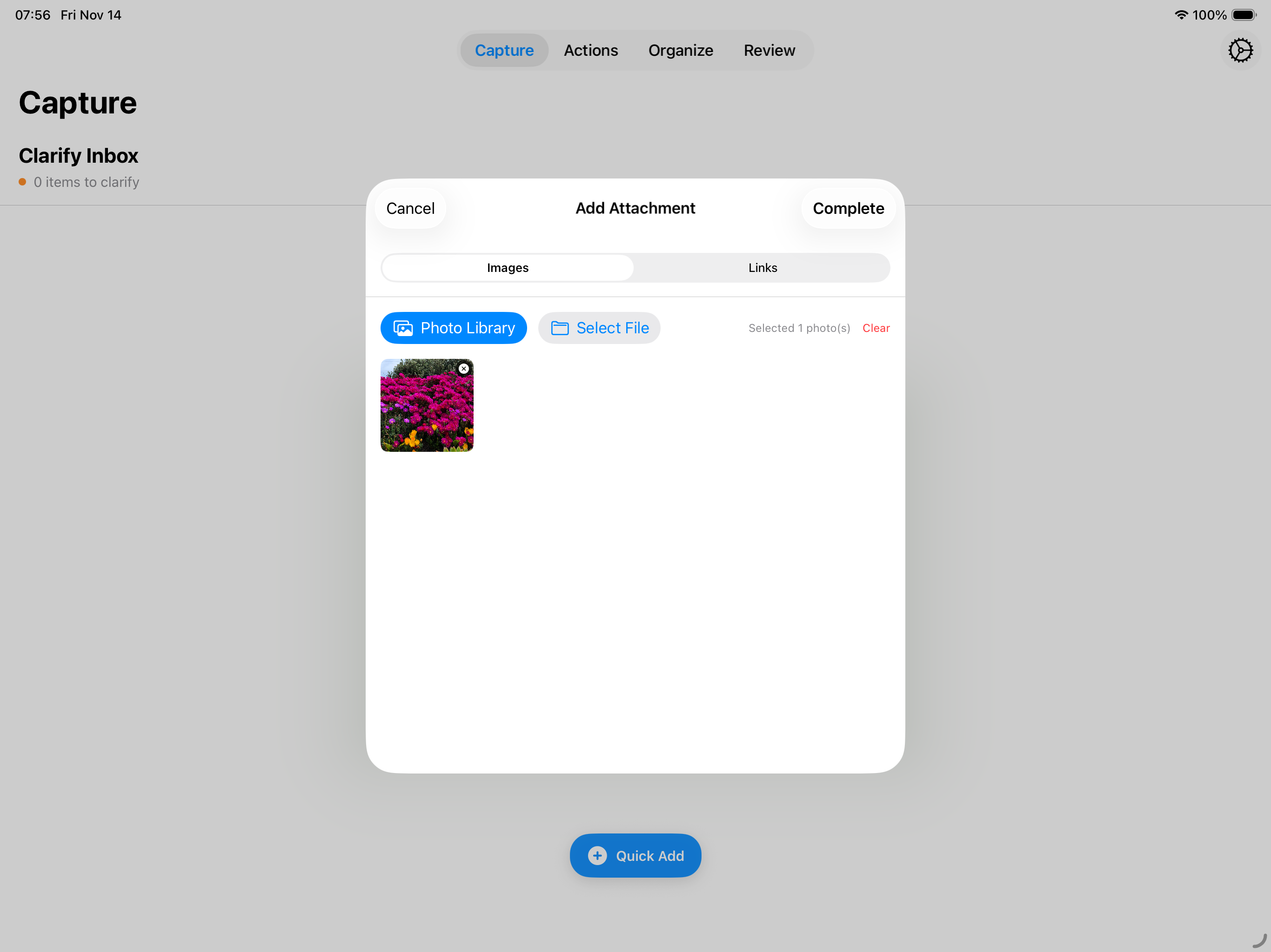 iPad select image attachment